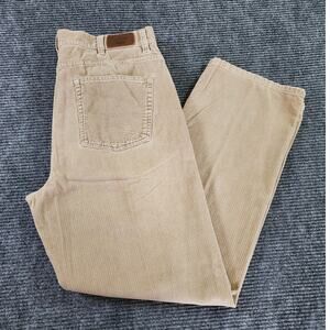 L. L. Bean Pannts MEns 36x32 Tan Corduroy Standard Fit 5-Pocket Cotton Casual